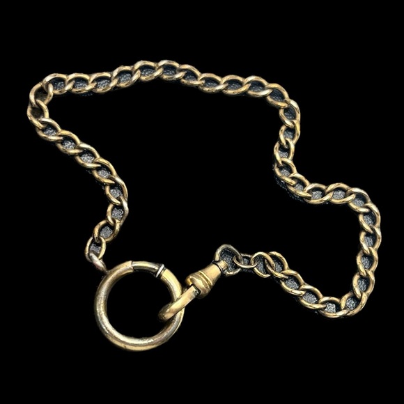 Albert dog clip large spring clasp gold filled pocket watch chain bracelet